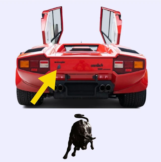 Lamborghini Black rear bull emblem - Original...