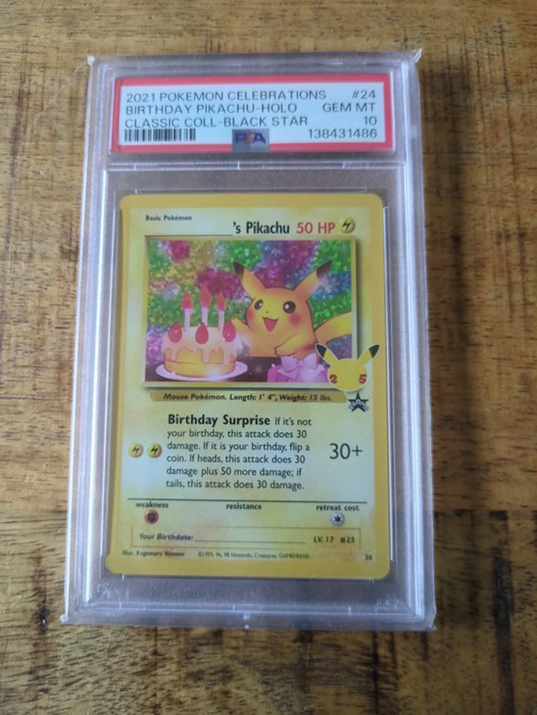 Pokémon - 1 Graded card - Pikachu 24 Foil