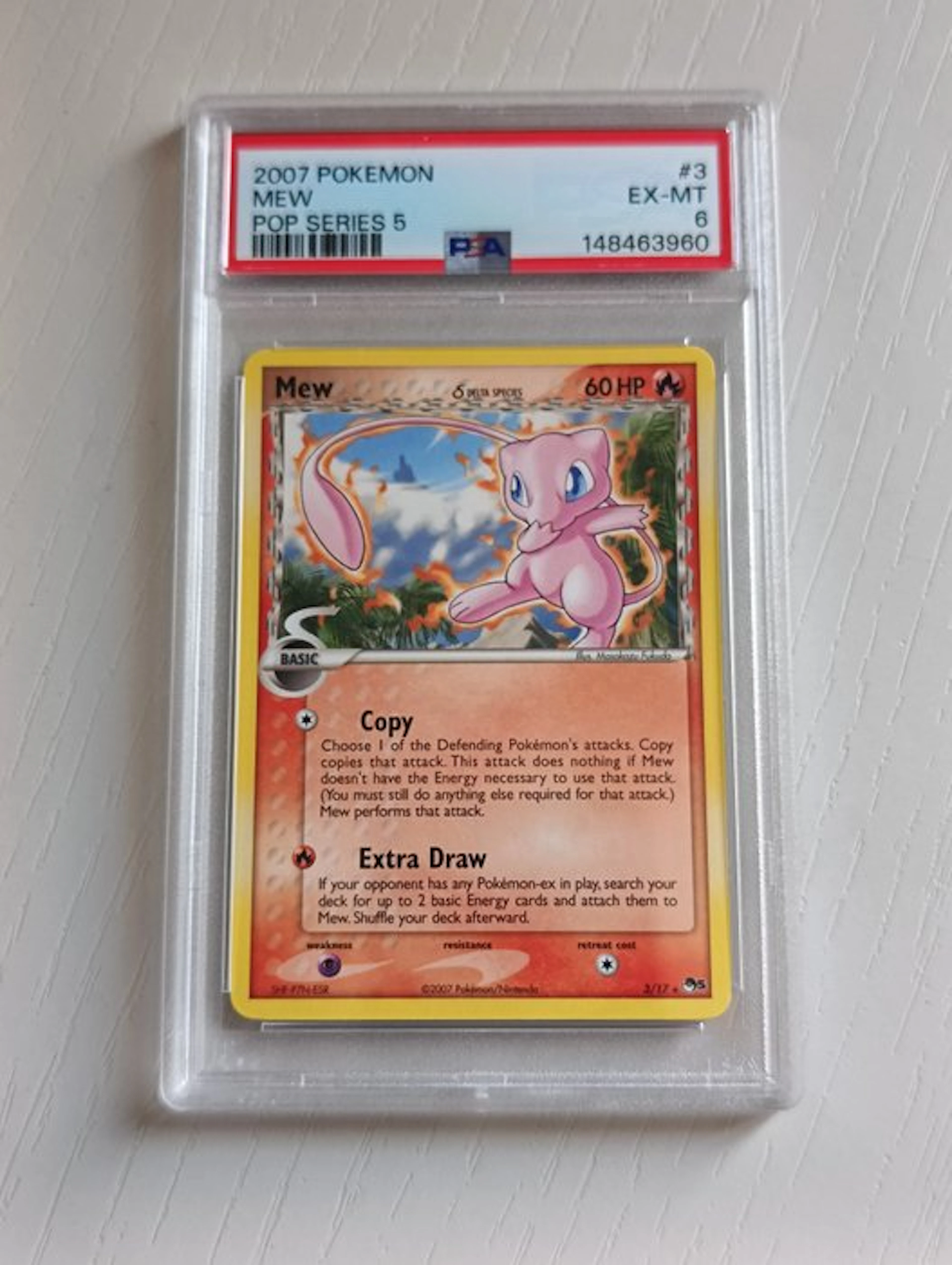 Pokémon - 1 Graded card - Mew 3/17 Promo card - PSA 6 - EX