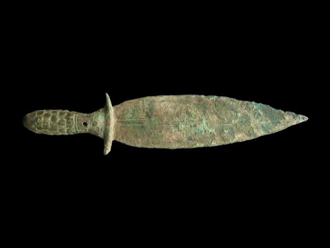 Bronze Age Bronze decorated Dagger/Knife (1x) - 24.5 cm