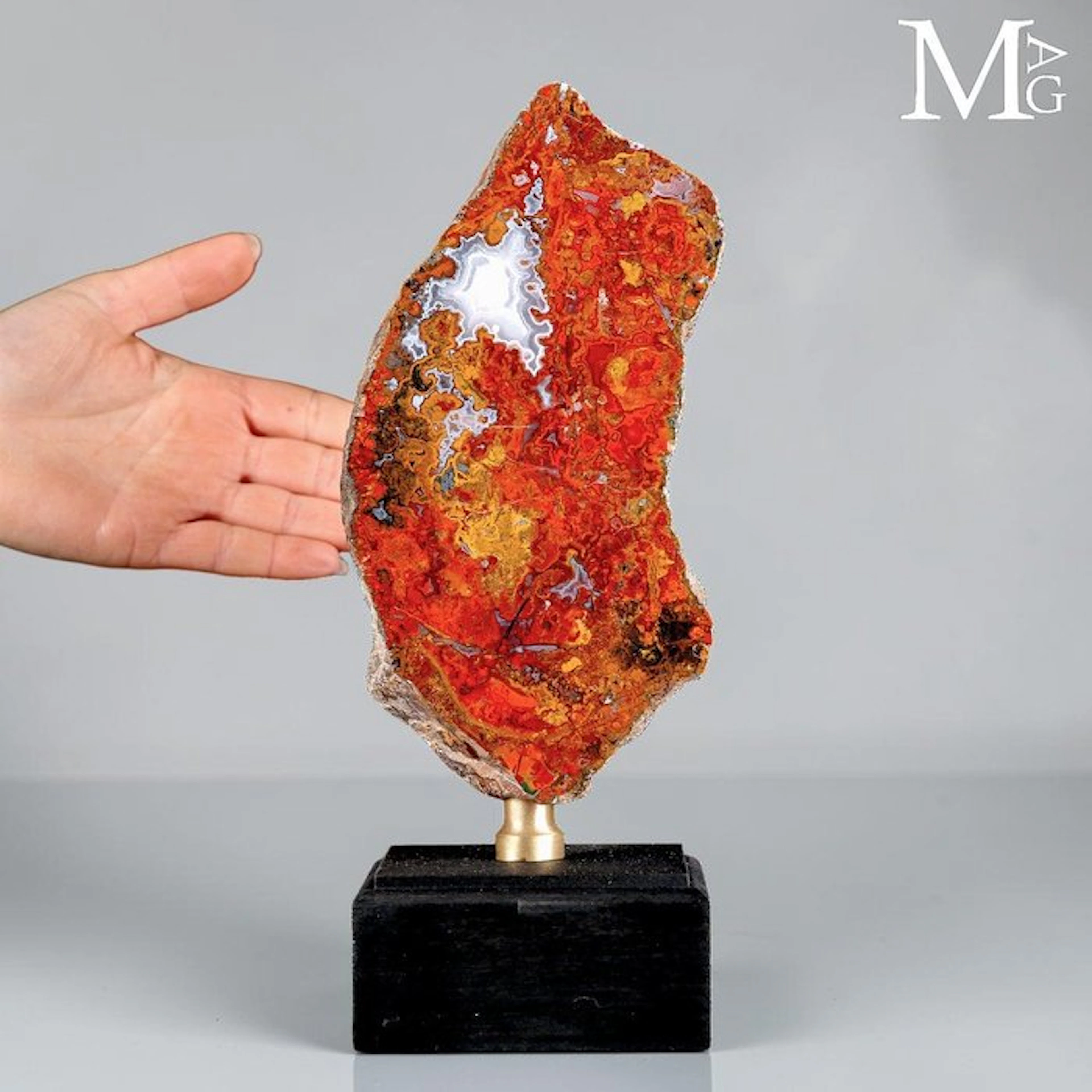Red and Orange Moroccan Agate Slice - Nodule Slice...