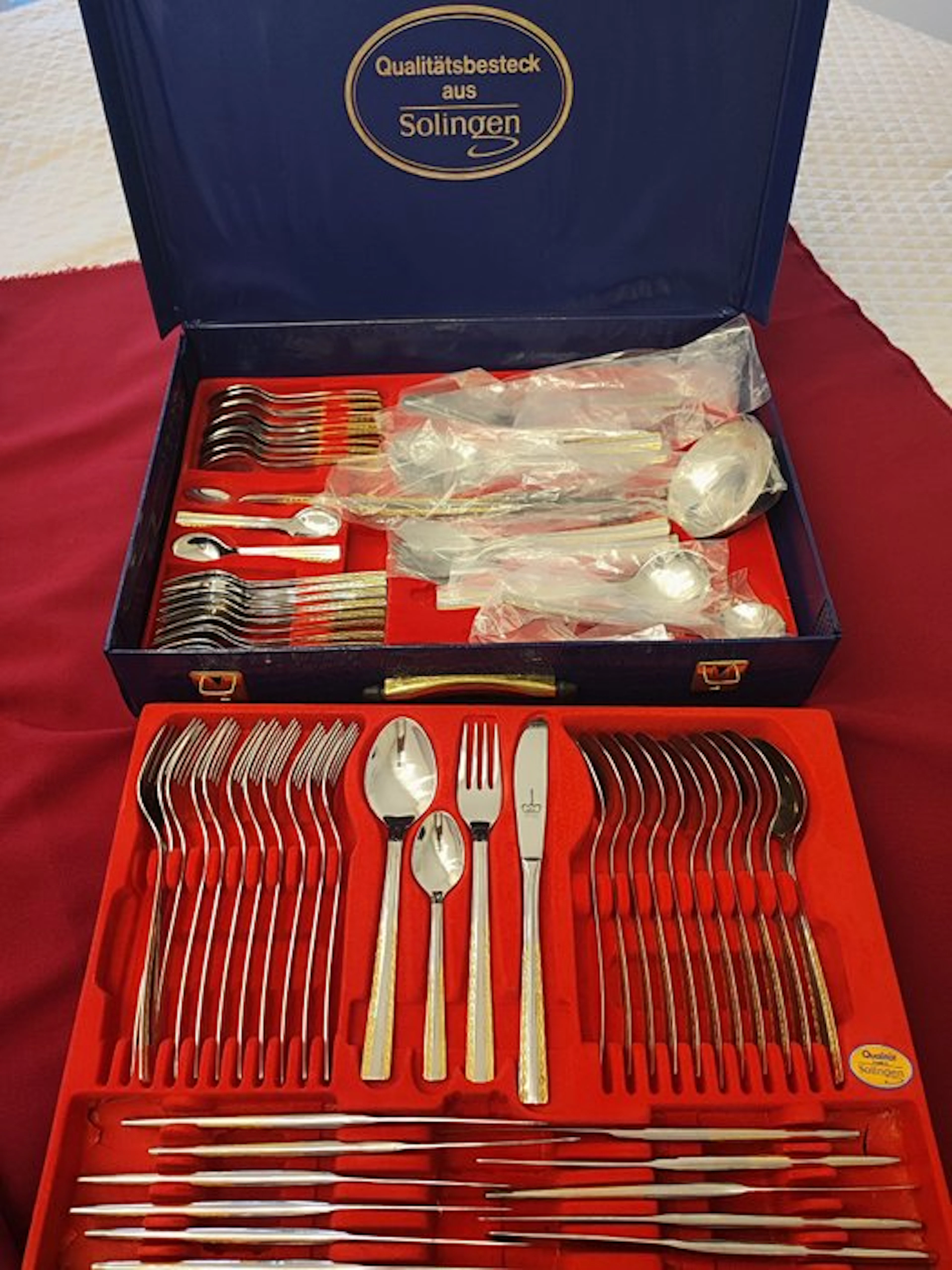Solingen - Cutlery set for 12 (96) - Steel, Gold plated - EBS Rostfrei new