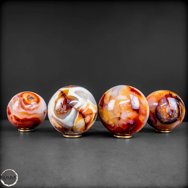 Carnelian Spheres – Radiant Depth of Color and Natural...