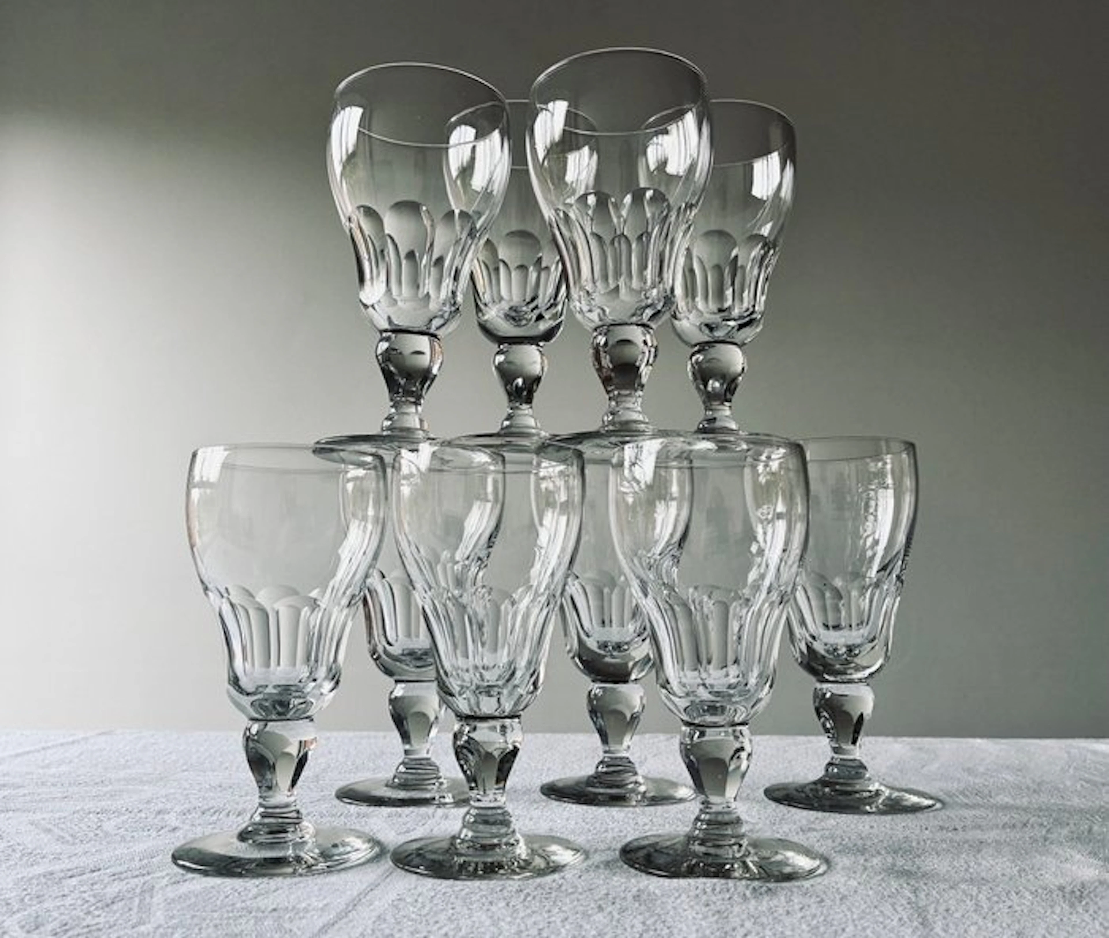Val Saint Lambert (attr.) - Wine glass (10) - Glass, Crystal