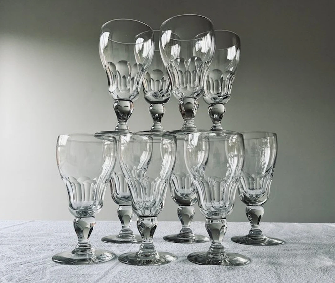 Val Saint Lambert (attr.) - Wine glass (10) - Glass, Crystal