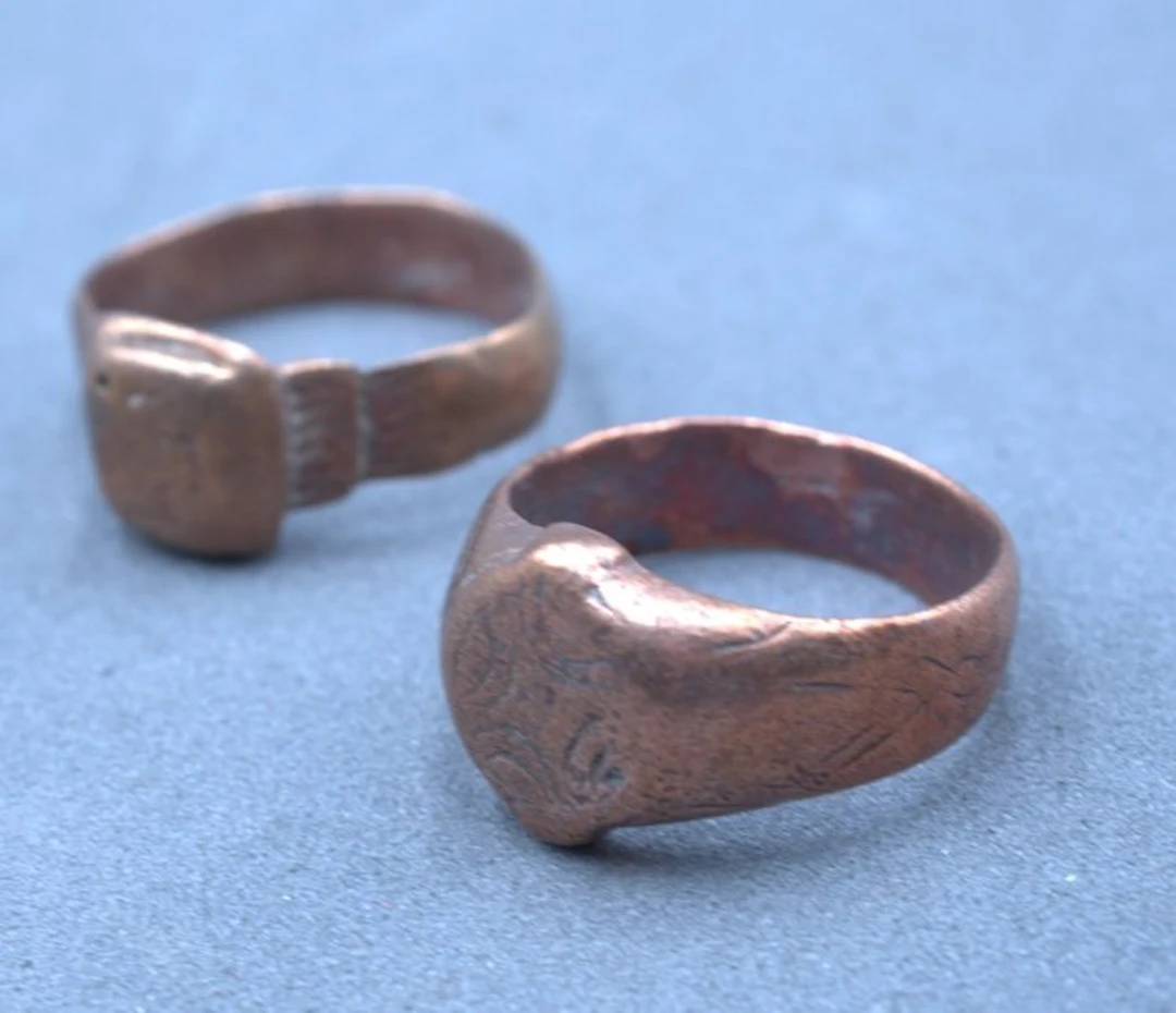 Medieval, Crusaders Bronze Pair Finger Rings (No reserve price)