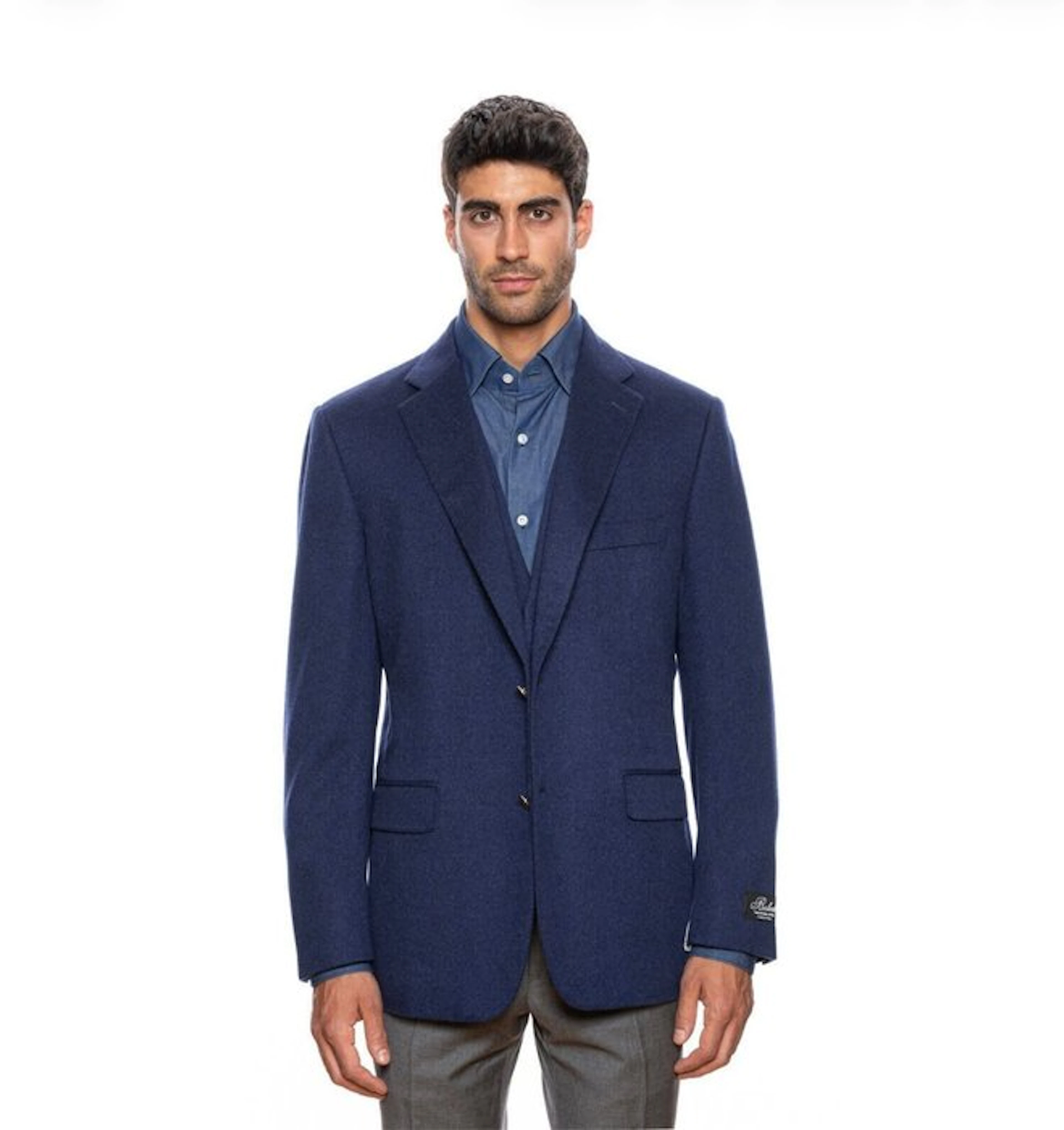 BELVEST - 58 IT - Blue Pure Cashmere Jacket + Vest Double...