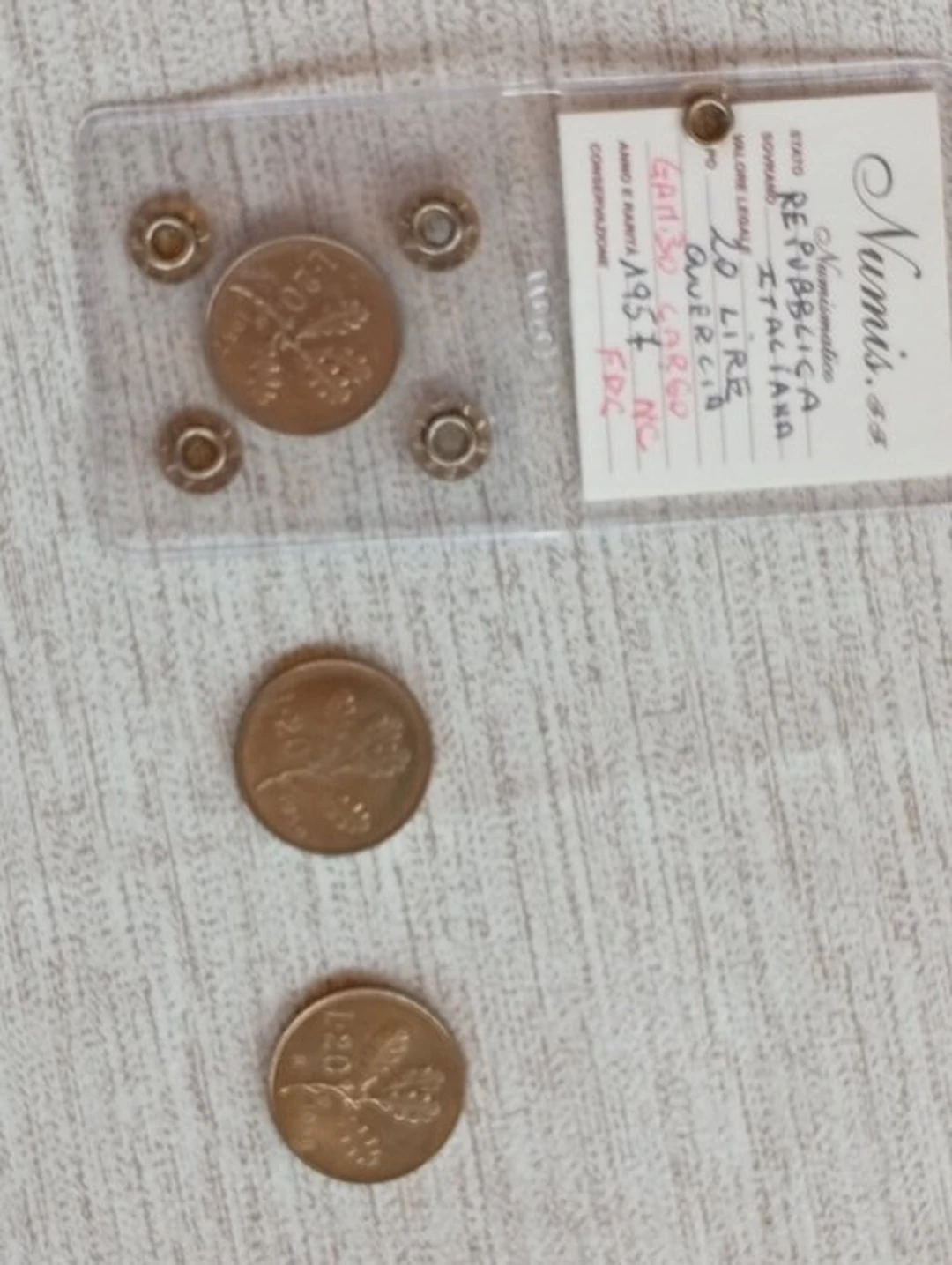 Italy, Republic 20 Lire 1957-1959 - inclusa 20 Lire 1959 NC (No reserve price)