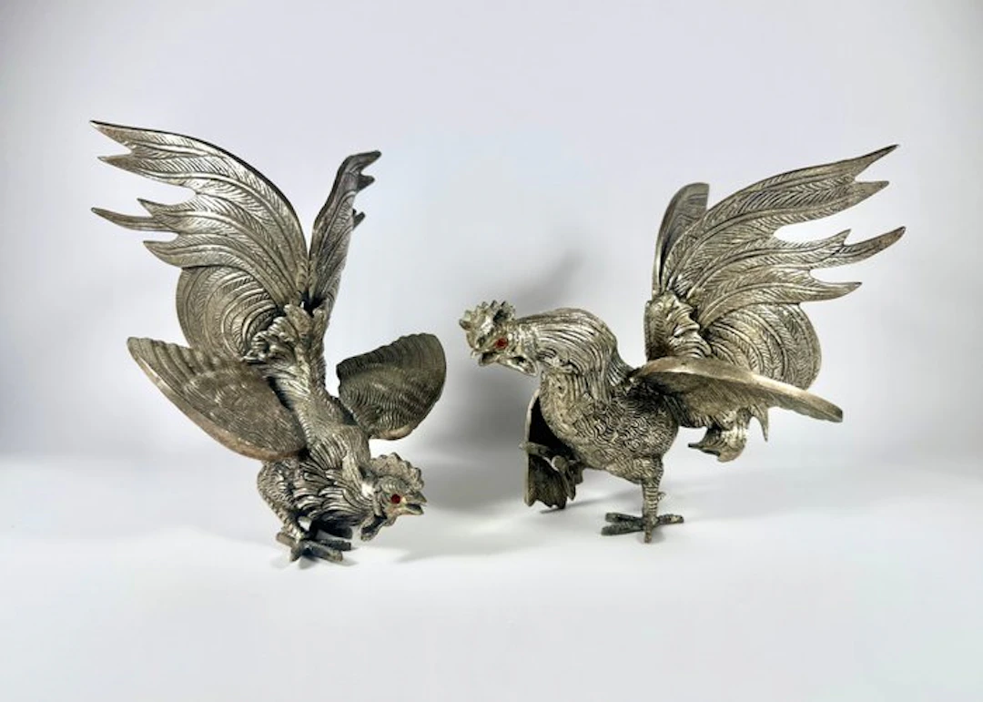 Figurine - Pareja de Gallos XXL (2) - Metal