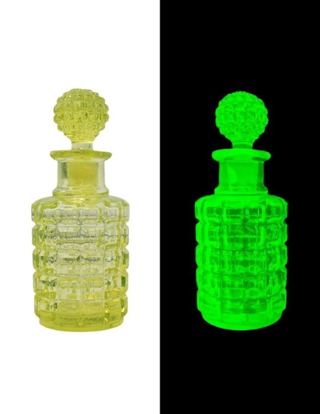 Val Saint Lambert - Flacon de parfum - Perfume bottle - Uranium glass