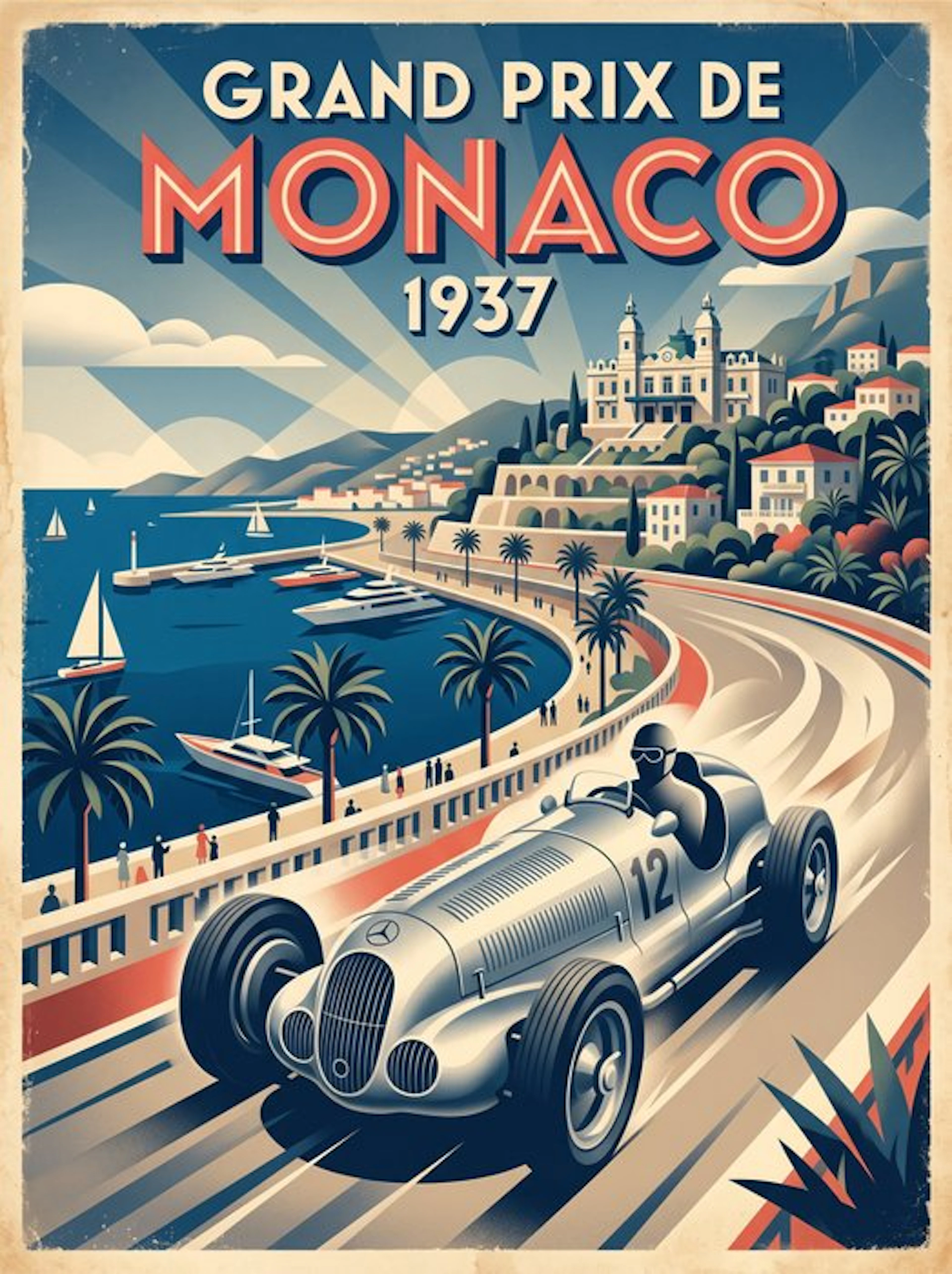 Henshin - Grand Prix de Monaco 1937 - Art Deco - Mercedes-Benz