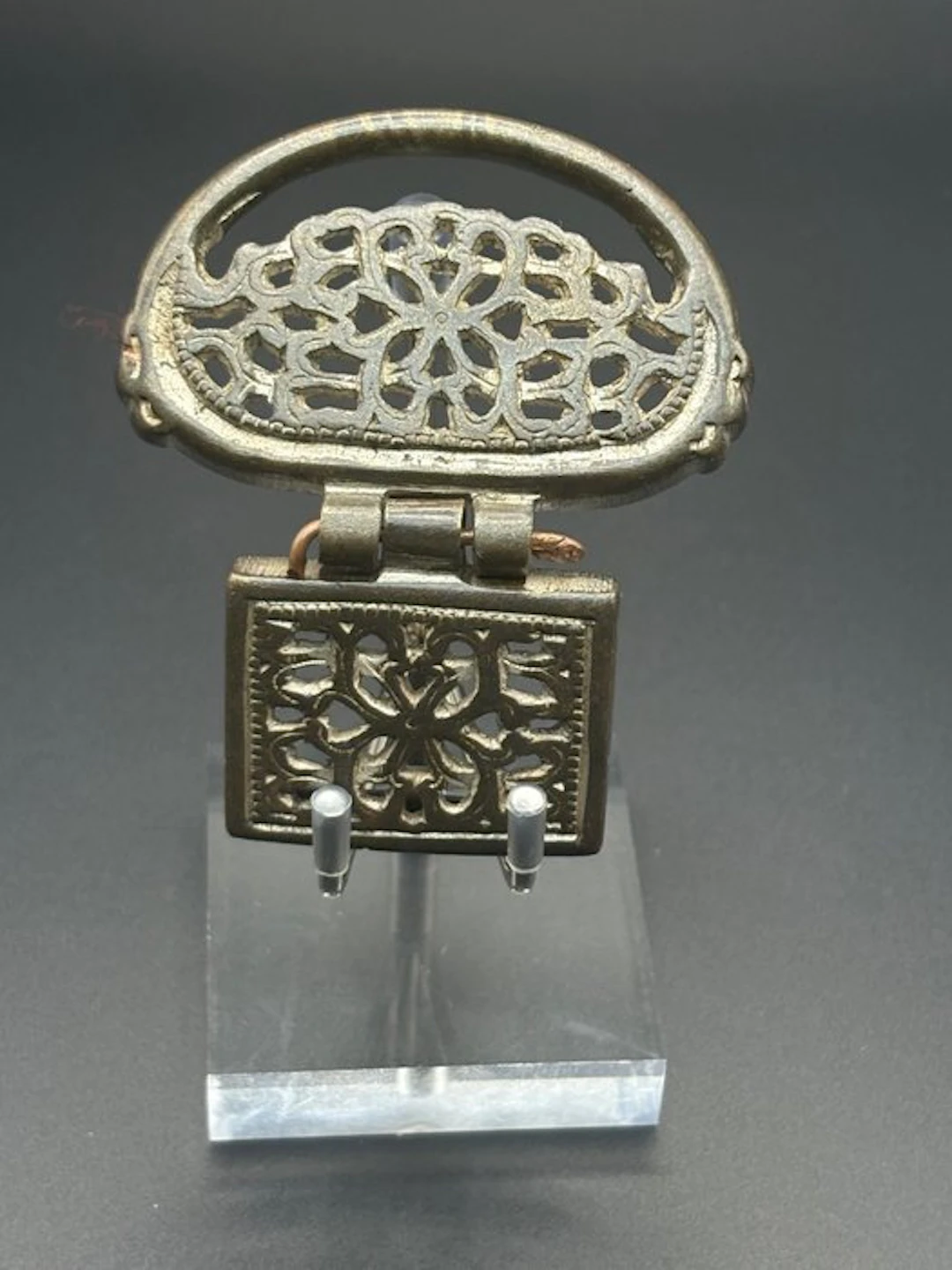 Byzantine Bronze Articulated brooch with openwork...