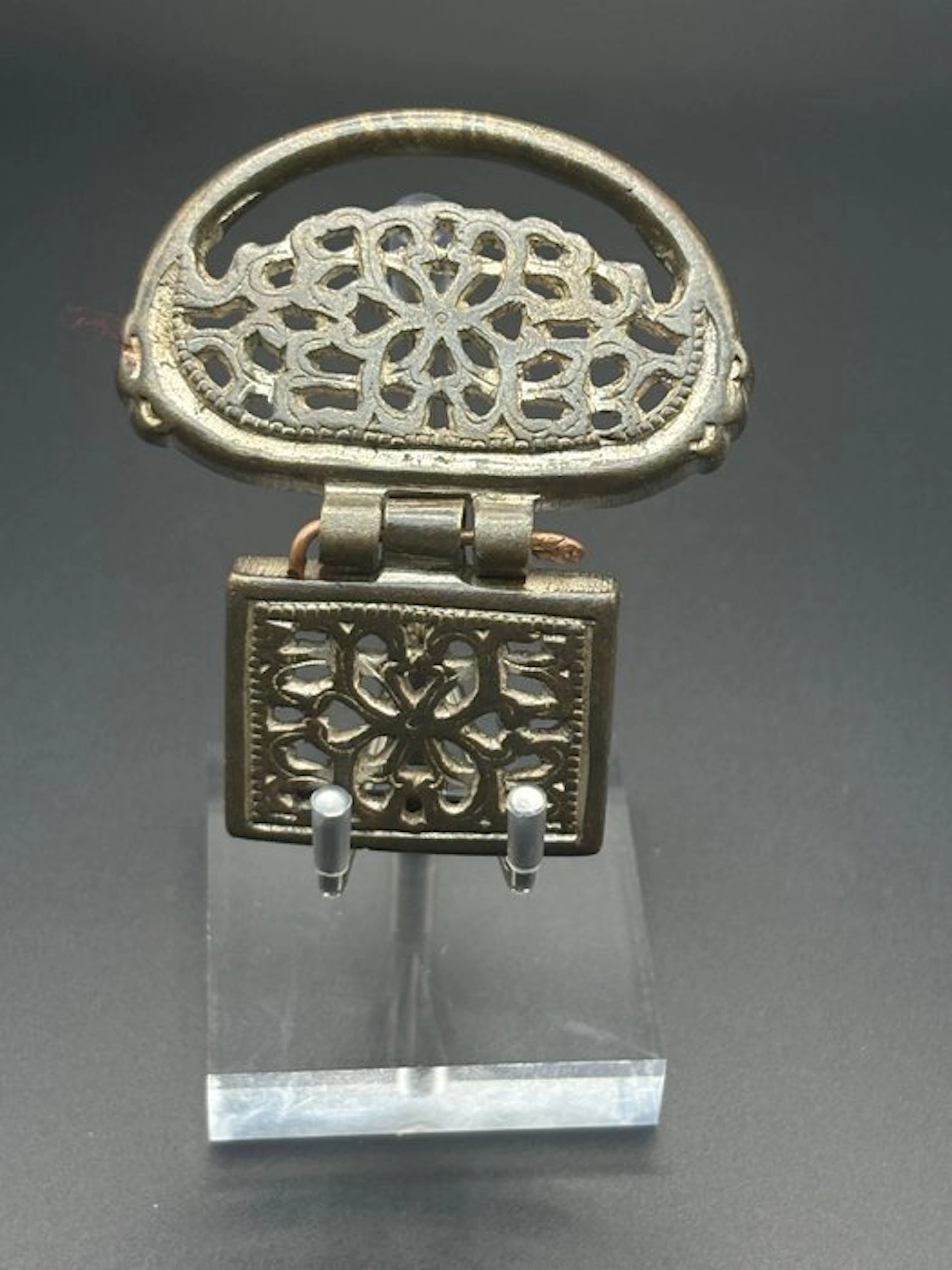 Byzantine Bronze Articulated brooch with openwork...
