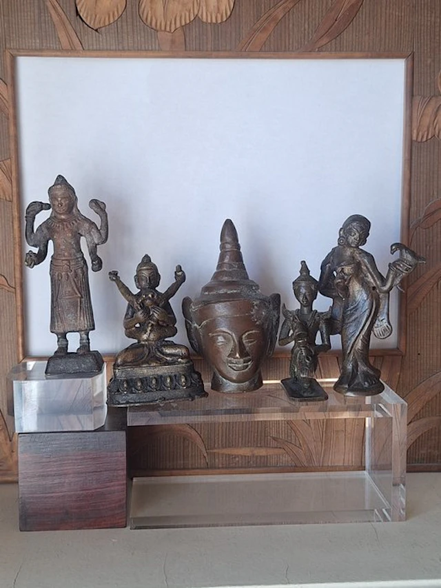 Figurine - Ensemble de 5 statuettes en bronze , Asiatique (5) - Bronze