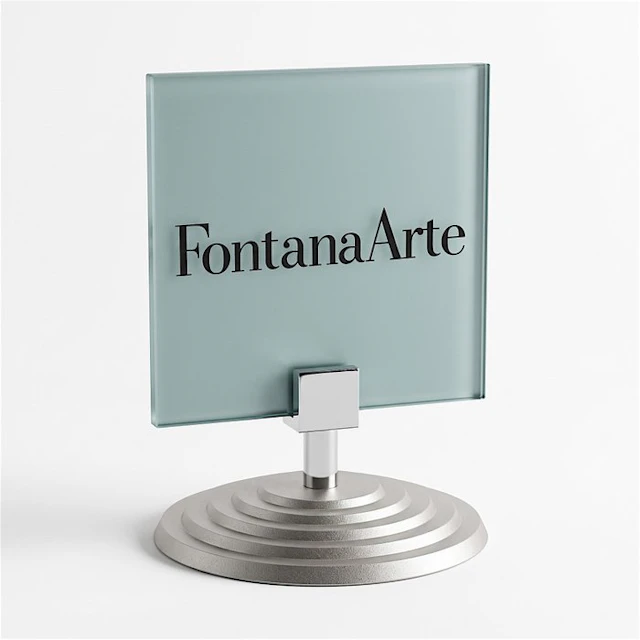 FontanaArte Tabletop Display Sign - Satin Crystal and...