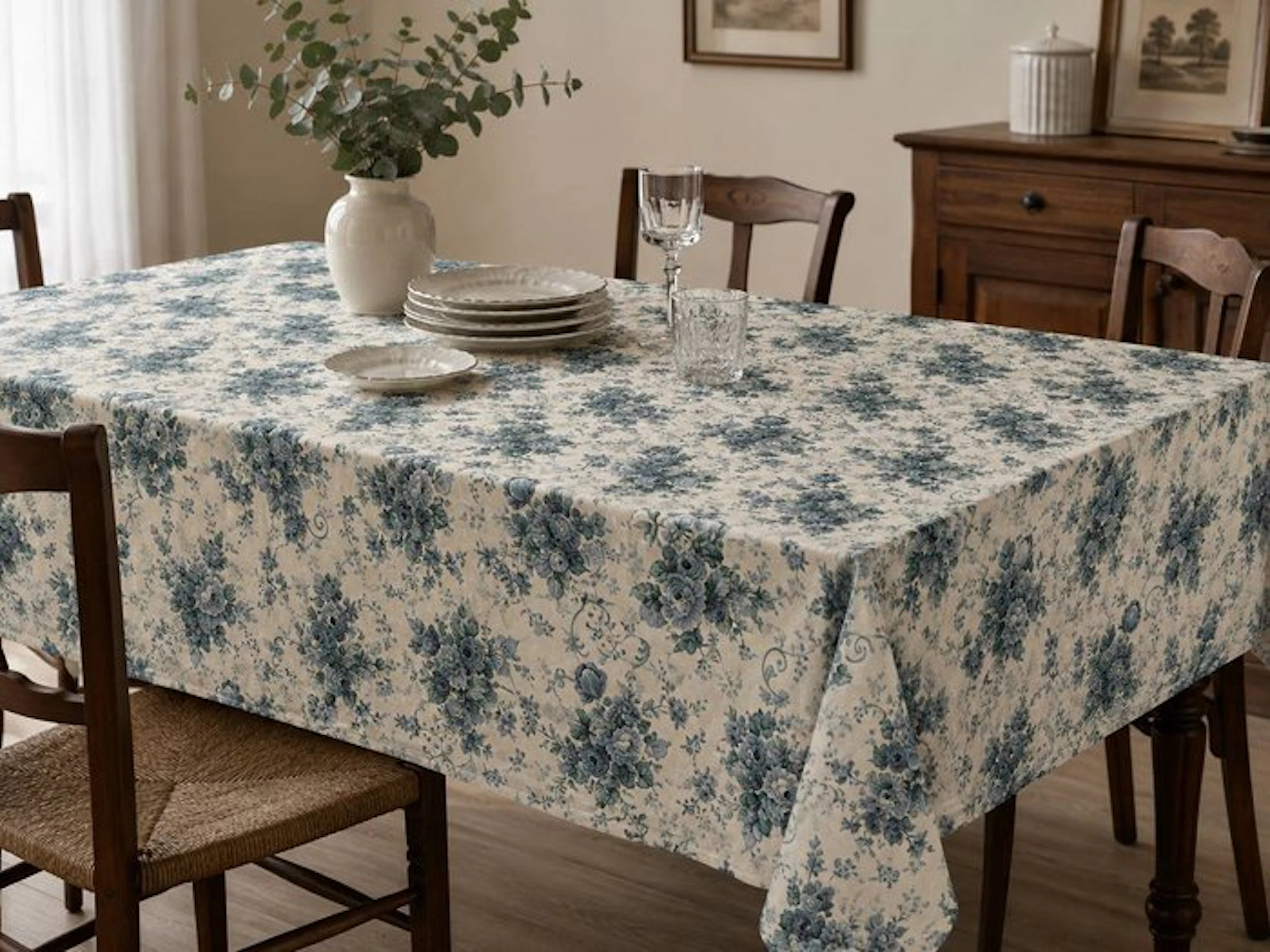 Tovaglia shabby chic fantasia floreale nei toni...