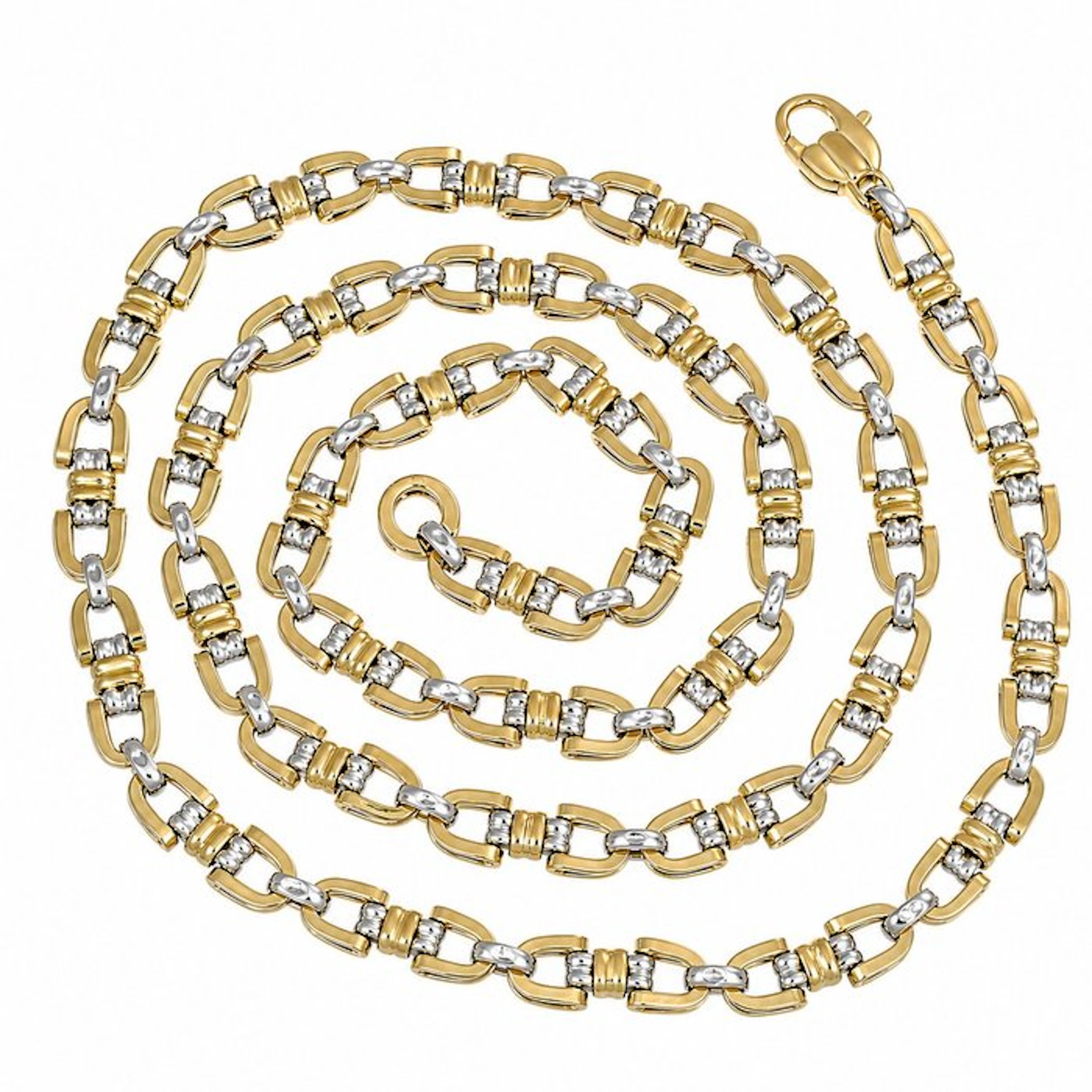 Necklace - 18 kt. Yellow gold, White gold - Made in Italy - Handmade