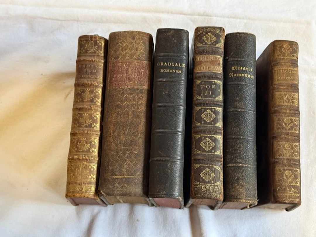 Collection of 6 Antique 18th Century Latin Religious...