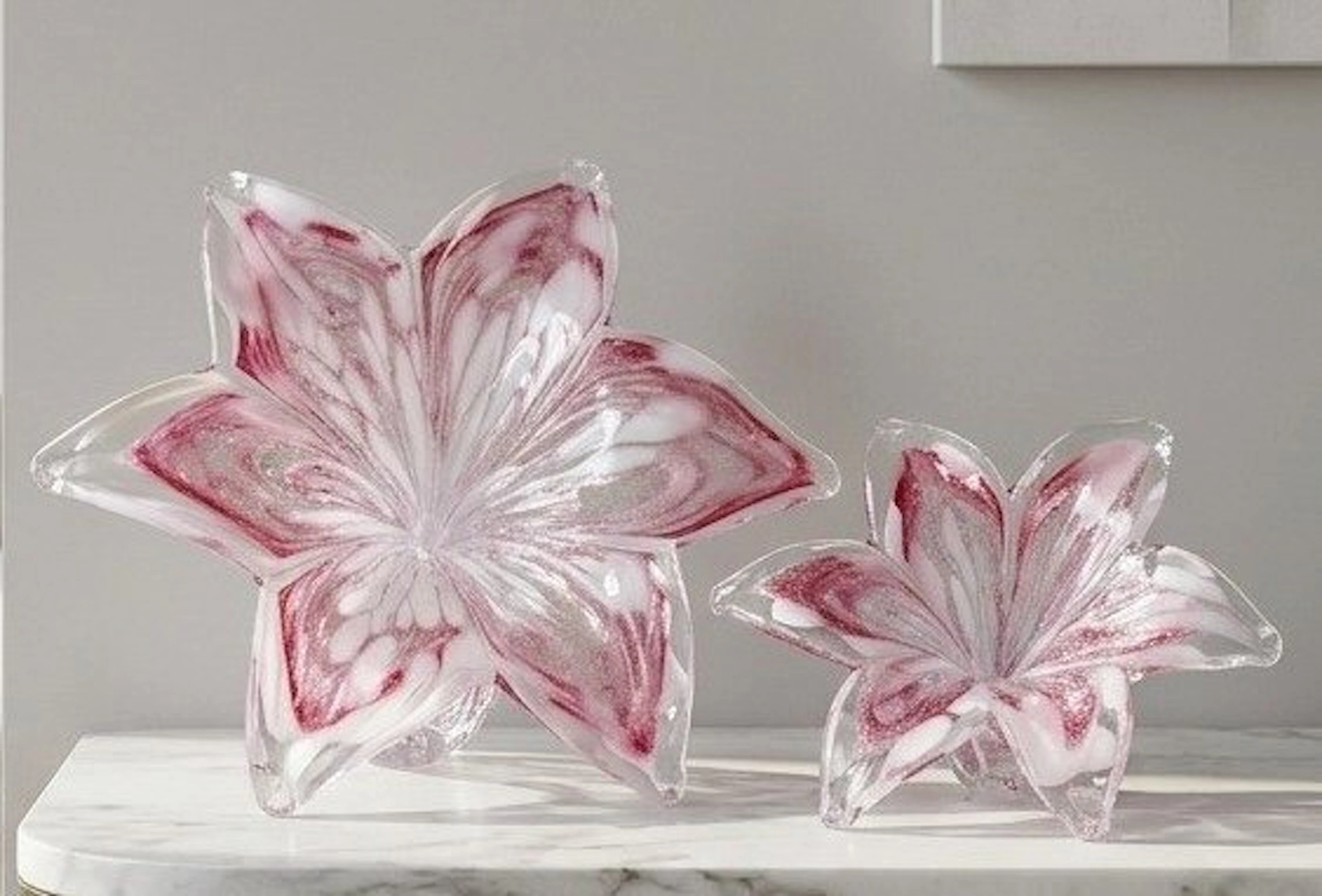 Centrepiece (2) - Glass - Flowers in Artistic Glass