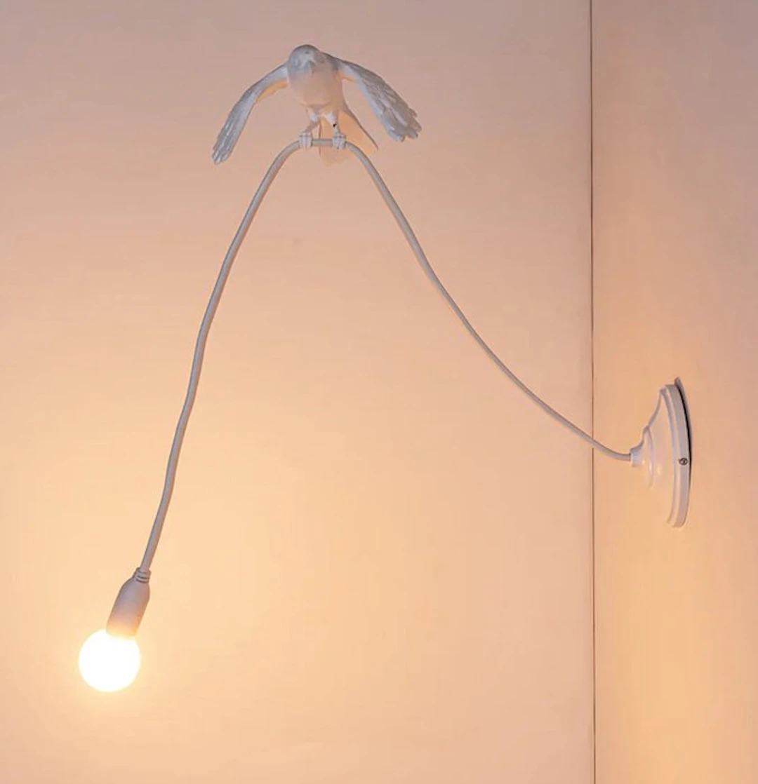 Seletti - Marcantonio - Lamp - Sparrow Wall Lamp "Taking Off" - Resin