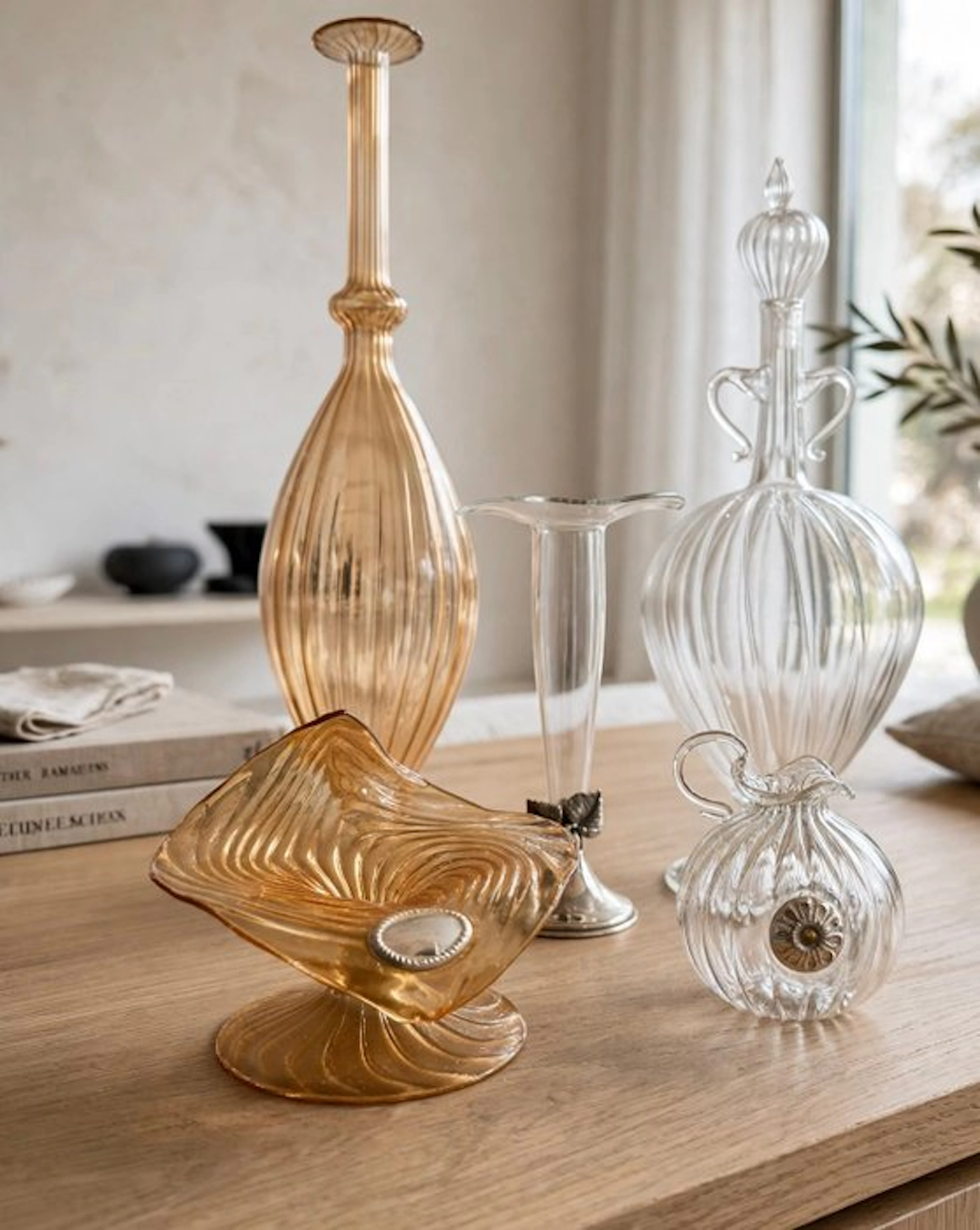 Jar (5) - Murano glass, .800 silver, .925 silver - Murano vases - silver