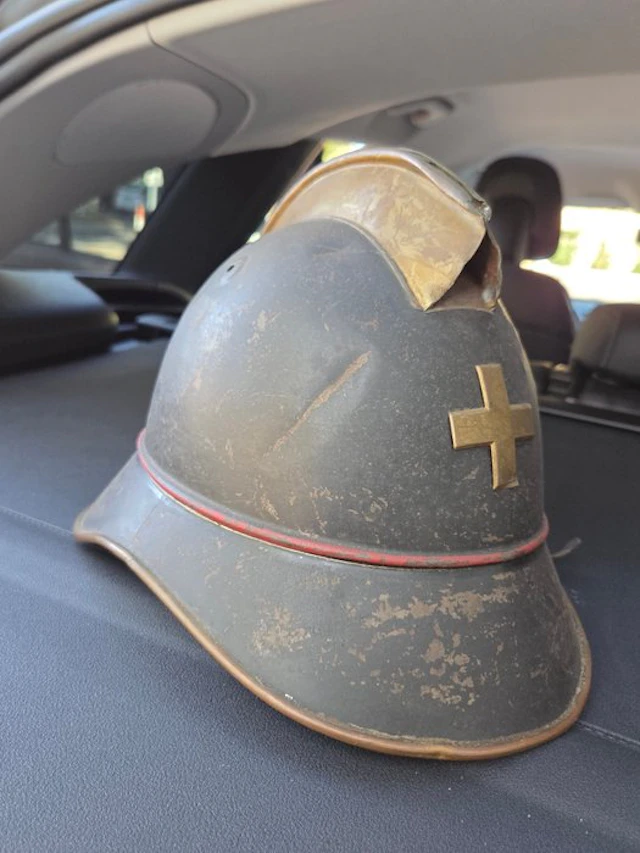 Switzerland - Military helmet - Swiss firefighter helmet, late 1800s.