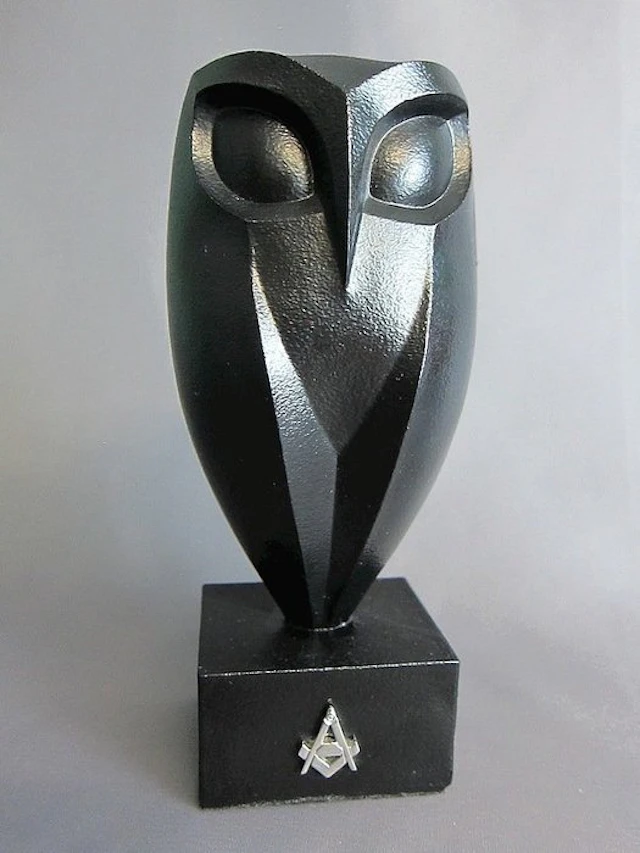 Figure - Gufo Nero Massonico - Resin
