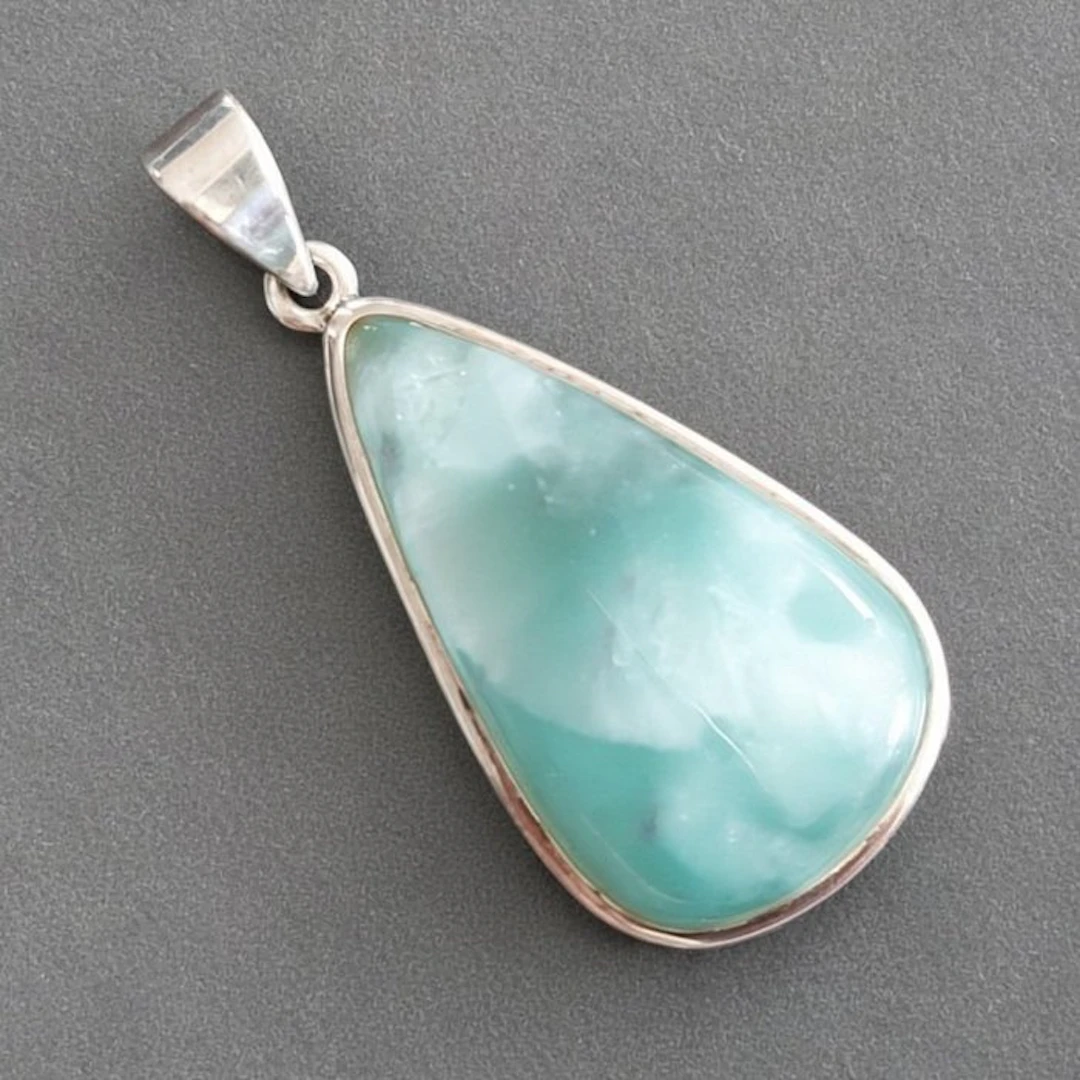 Rare Hemimorphite pendant on solid 925 sterling silver