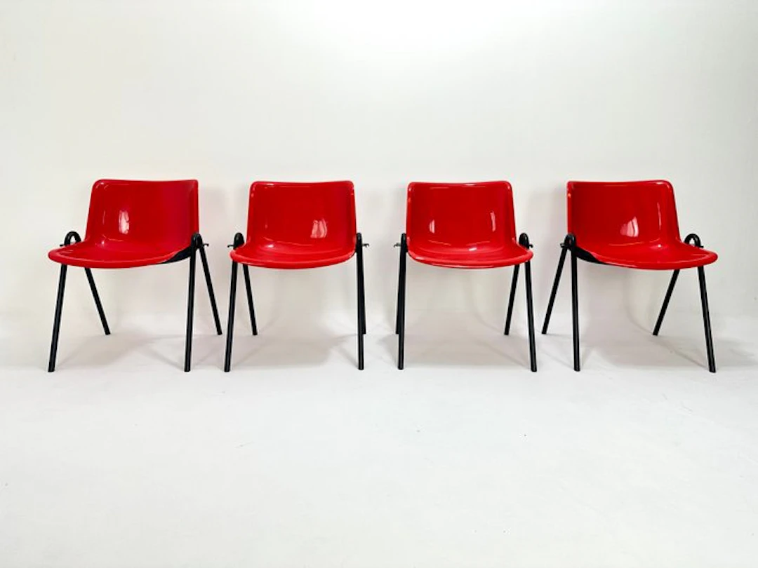 Tecno - Osvaldo Borsani - Stacking chair (4) - Mode - Steel, Plastic