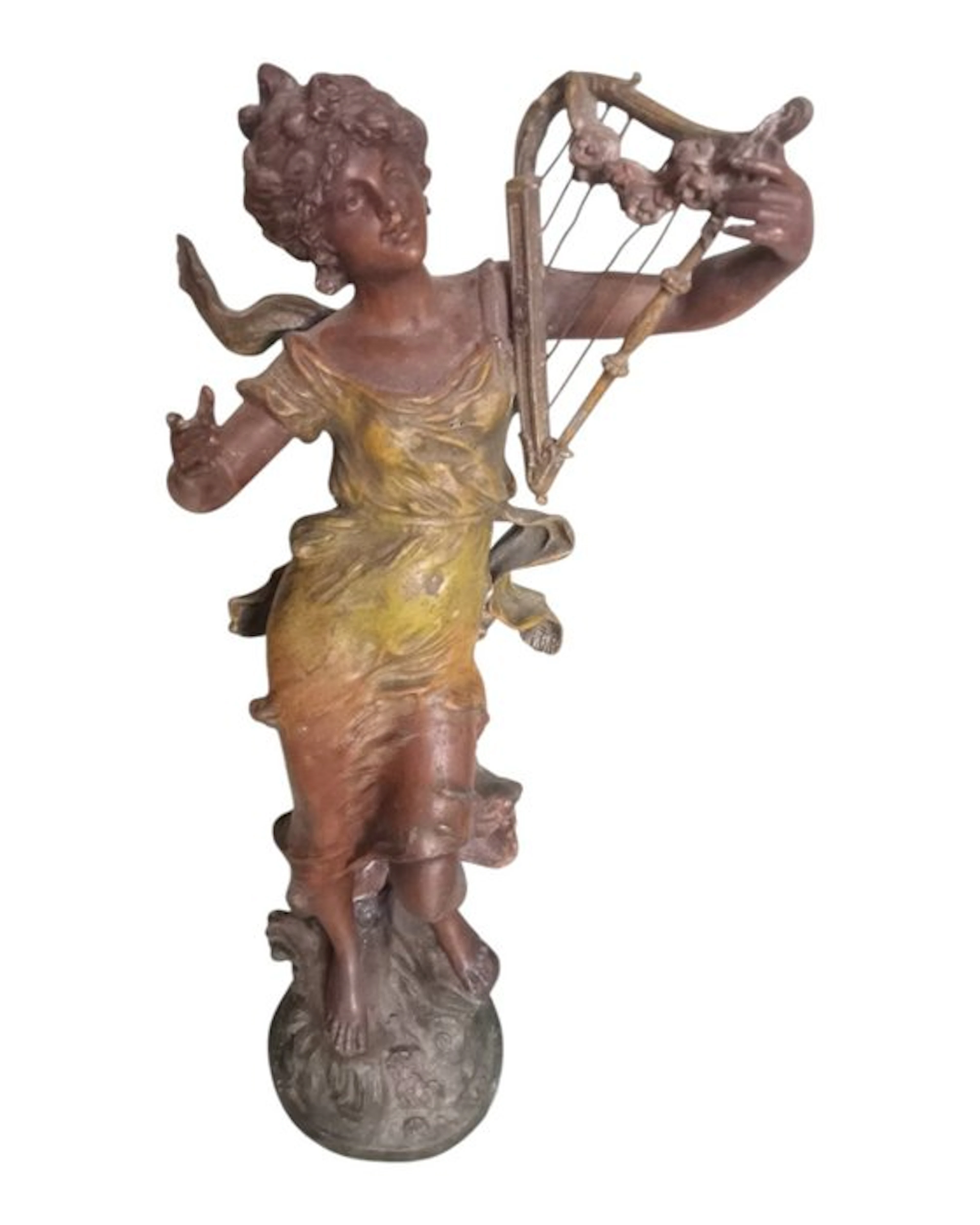 Mathurin Moreau (1822 - 1912) - Statuette, la mélodie - 45 cm - Spelter