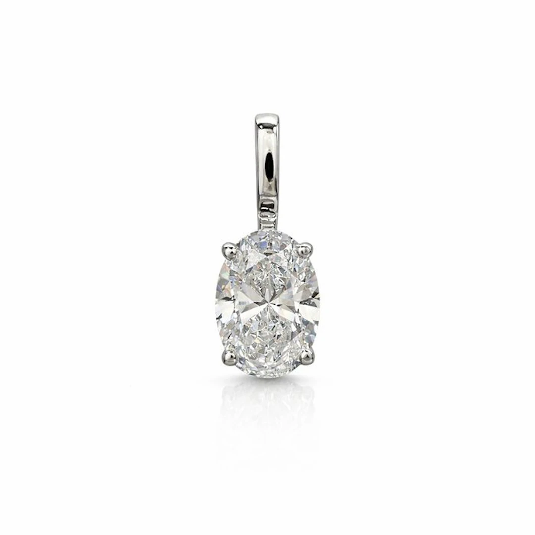 No reserve price - Pendant - 14 kt. White gold - 1.01ct. tw. Diamond