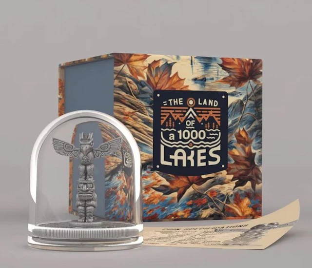 Canada. 5 Dollars 2023 Totem - Land of a Thousand Lakes Series