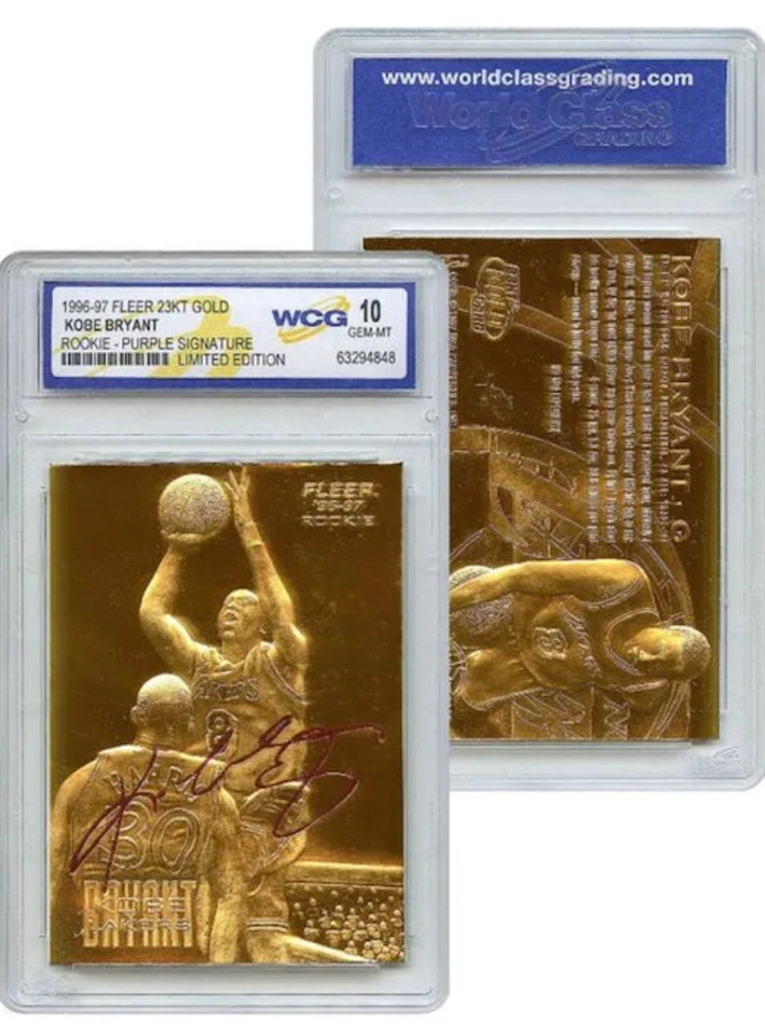 1996/97 Fleer Kobe Bryant Rookie - Purple Signature...