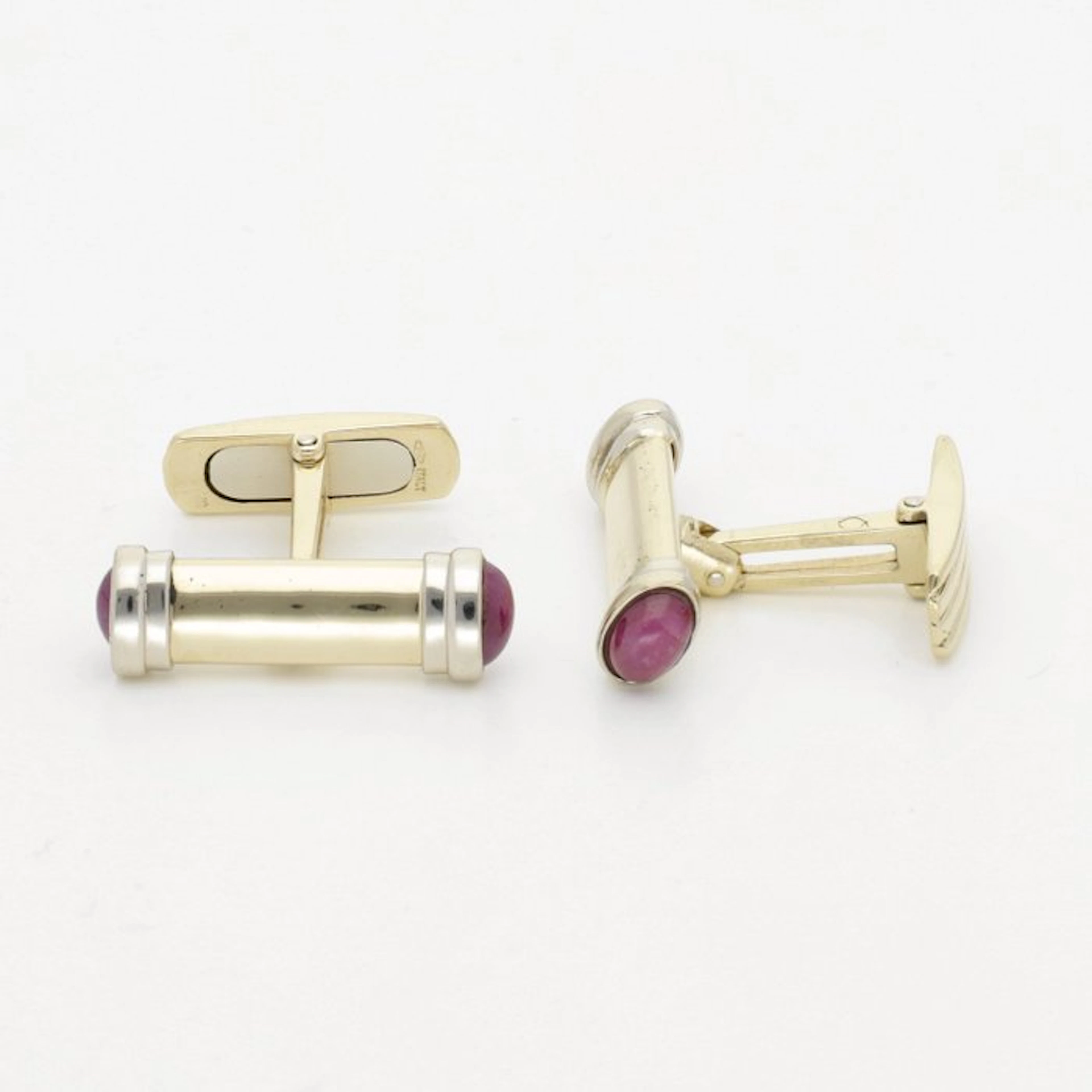Cufflinks - 18 kt. Yellow gold - Ruby
