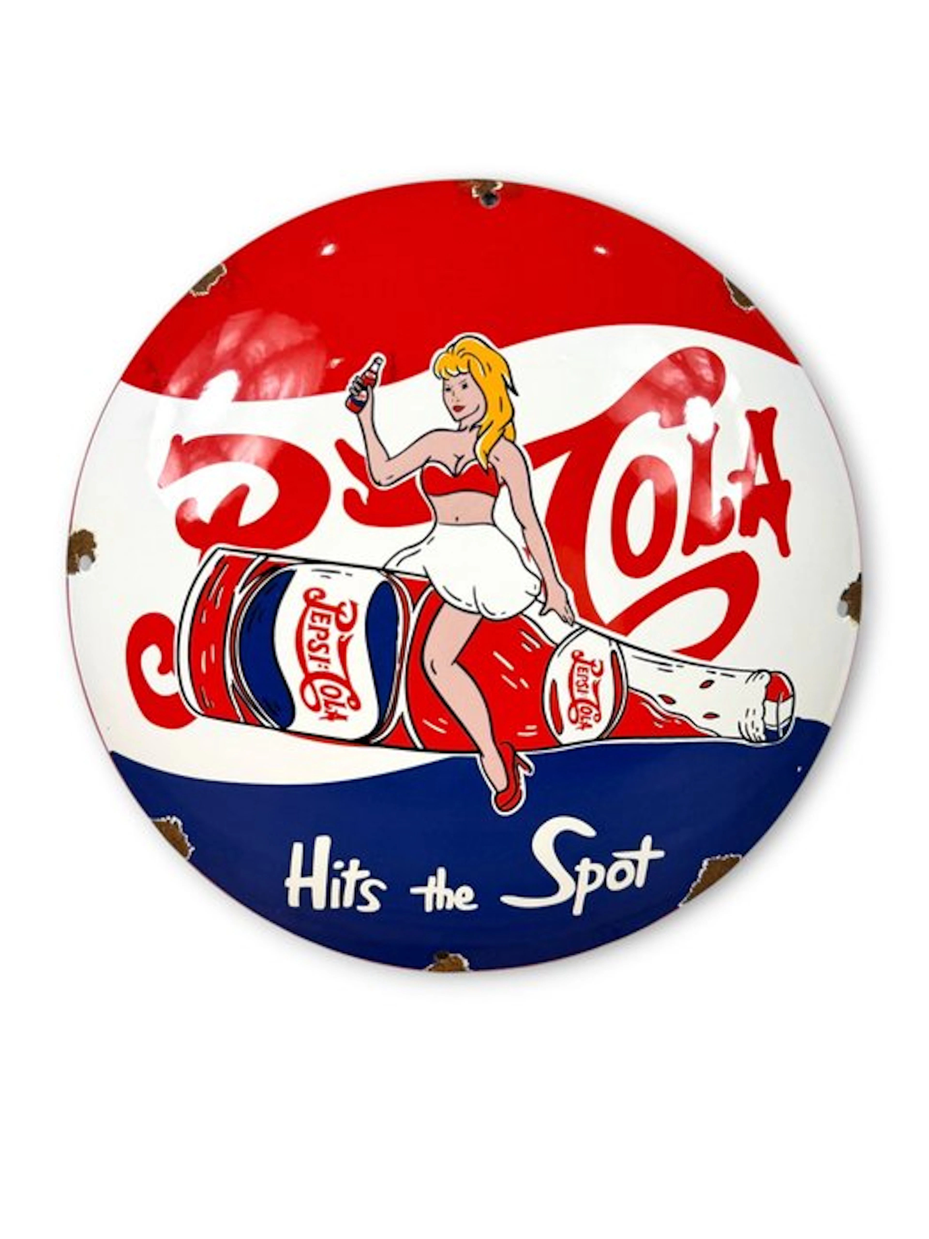 Pepsi Cola - Pin-up. - Enamel plate - Enamel