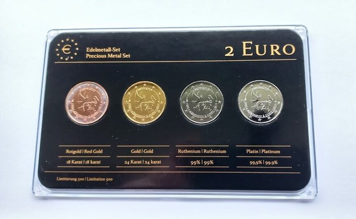 Monaco. 2 Euro 2013 "ONU" (4 colored coins) (No reserve price)