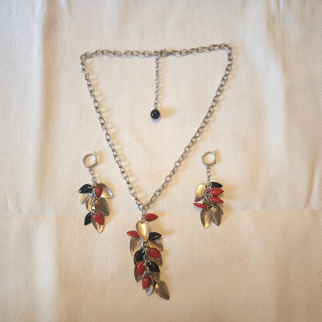 Sculpture, Parure collana e orecchini in argento 925 - 27 cm - .925 silver