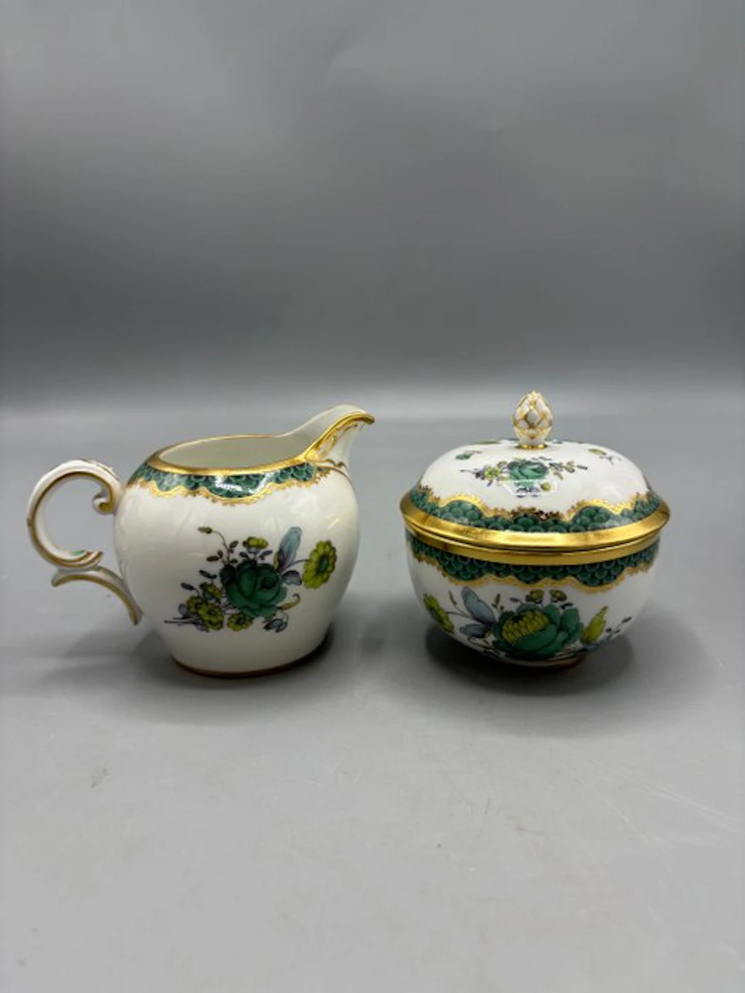 Nymphenburg - Sugar pot (2) - Porcelain - Sugar pot and cream jar