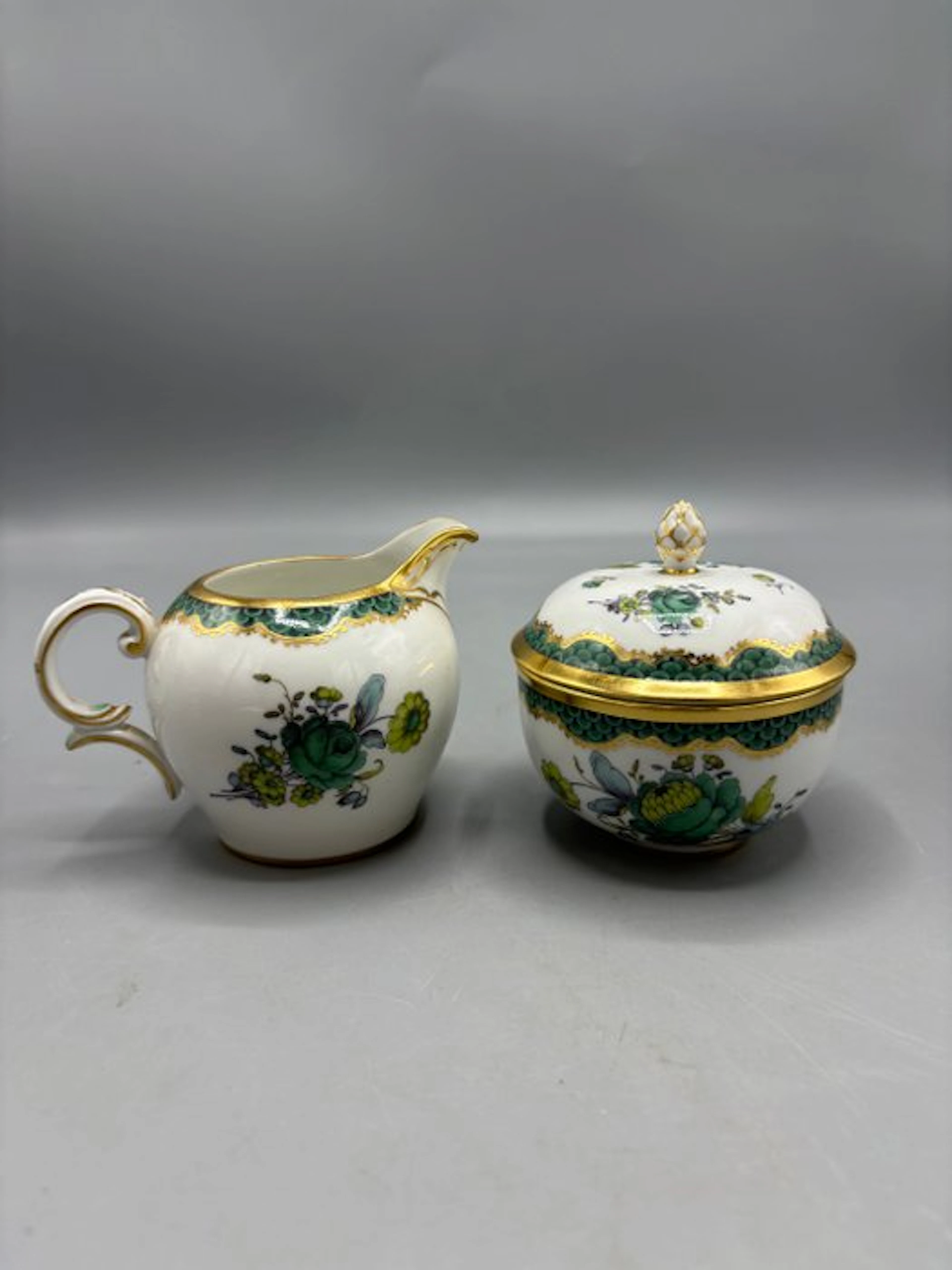 Nymphenburg - Sugar pot (2) - Porcelain - Sugar pot and cream jar