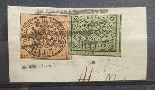 Italian Ancient States - Papal State - 2 baj + 3 baj on fragment