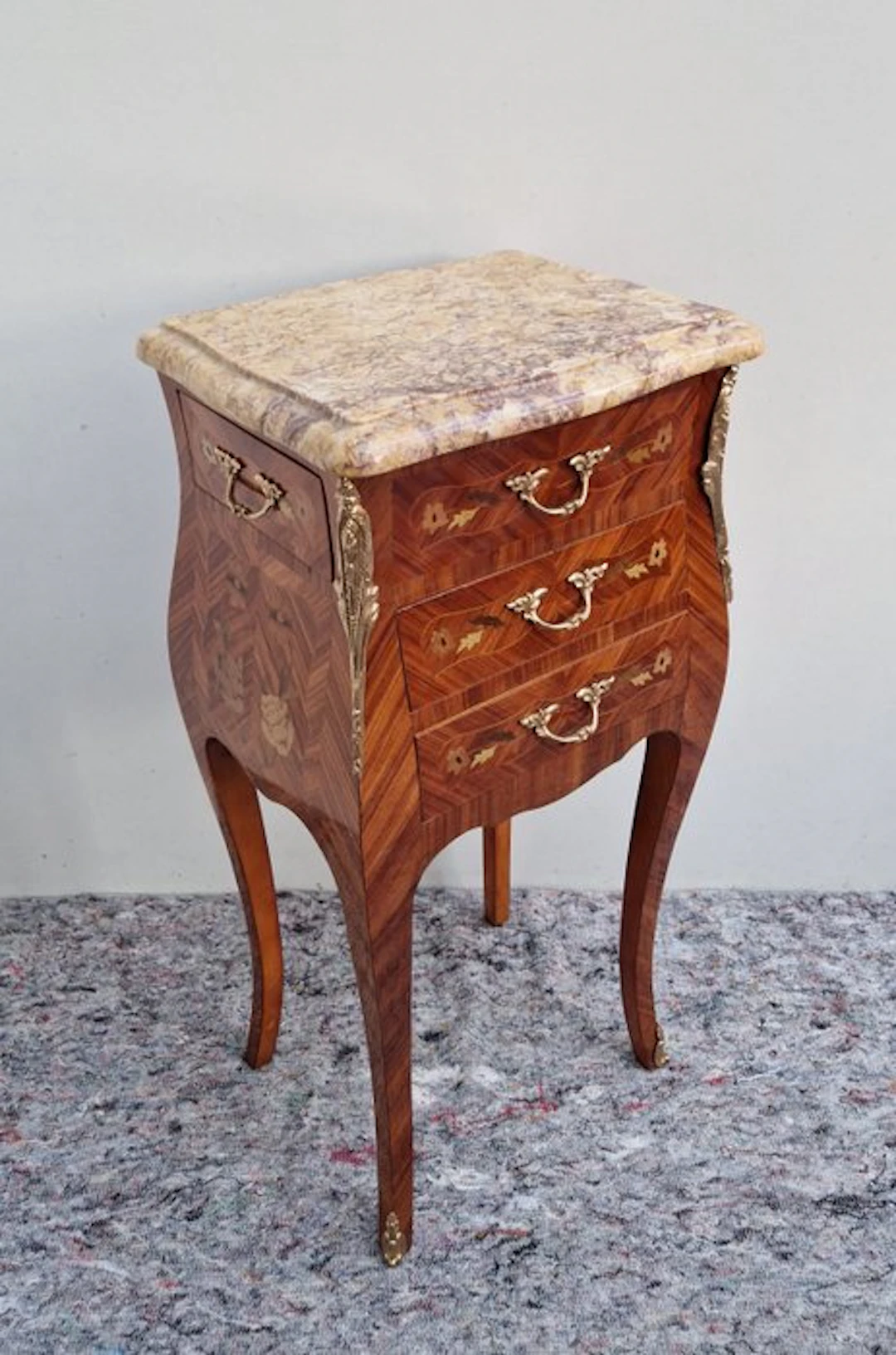 Marquetry Table de Chevet - Bijzonder model - Commode - Marble