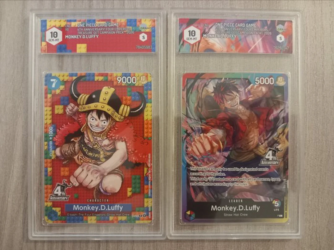 Bandai - 2 Graded card - One Piece - Monkey D. Luffy Promo card - Graad 10