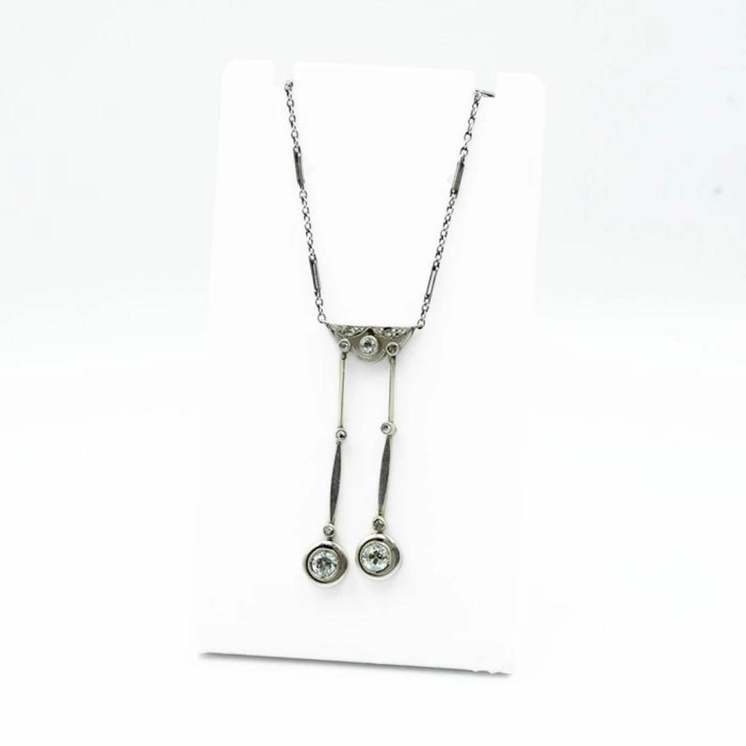 Chain - 14 kt. Yellow gold, Platinum - Diamond
