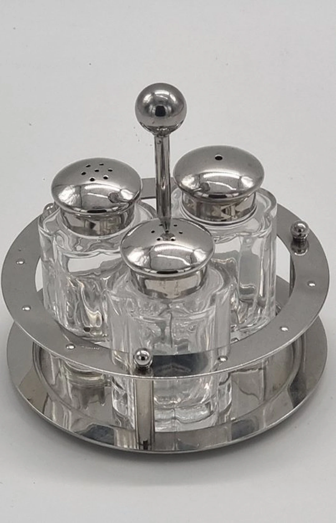 Alessi - Michael Graves - Salt and pepper container set - MG06 - Steel, Glass