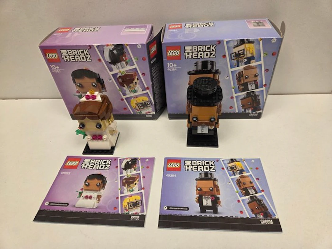LEGO Set - BrickHeadz - LEGO Bruidegom 40384 + LEGO 40383 BrickHeadz Bruid