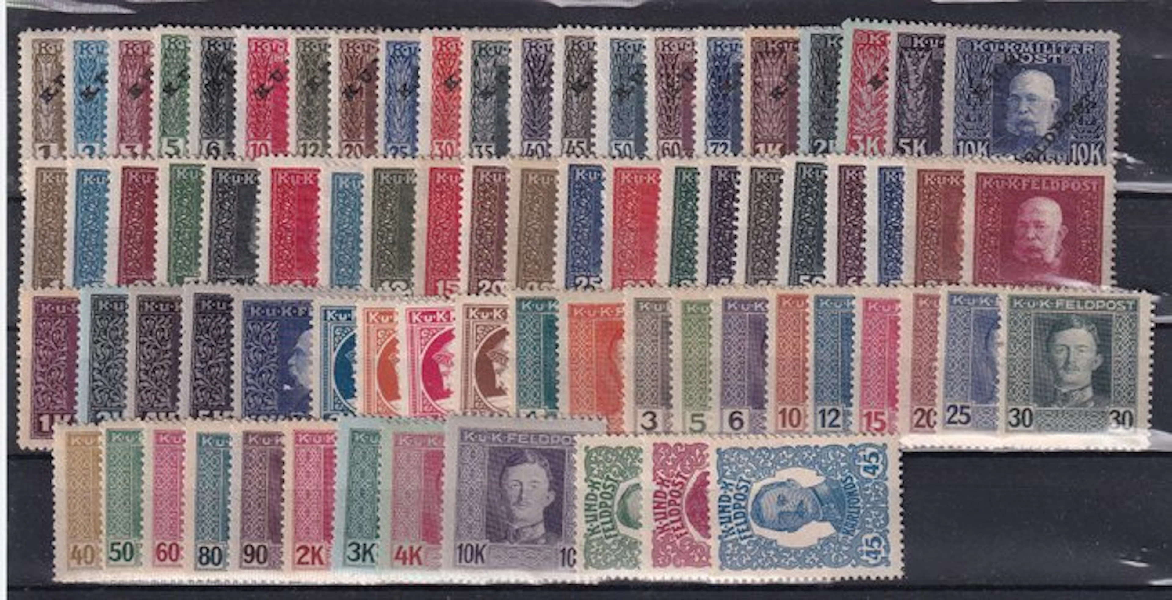 Austria-Hungary - Military mail 1915/1918 - Collection on insert card