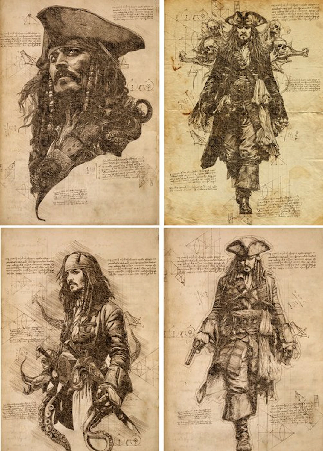 Boriani - 4 x Jack Sparrow, Da Vinci Series - limited edition 9/20