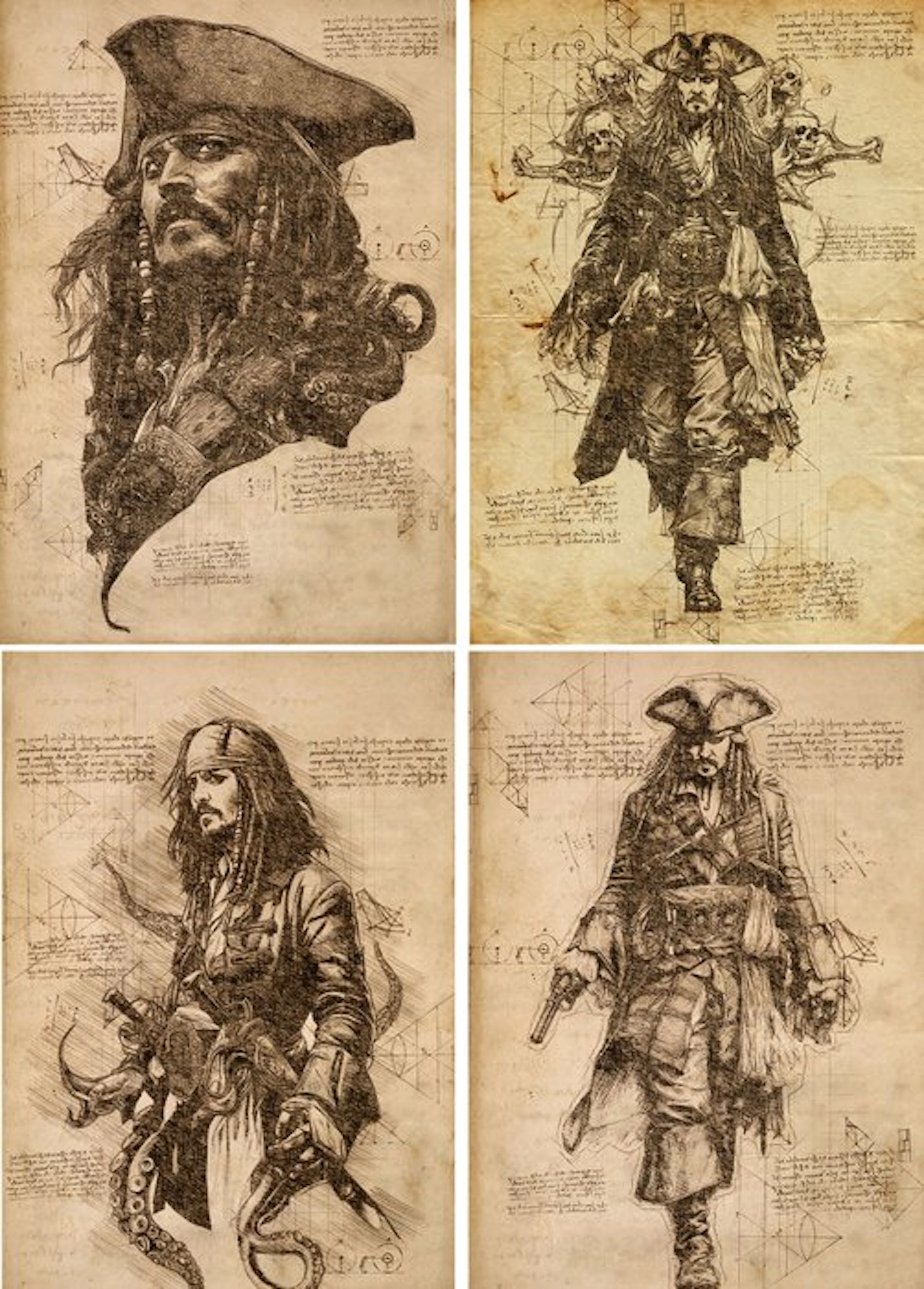 Boriani - 4 x Jack Sparrow, Da Vinci Series - limited edition 9/20