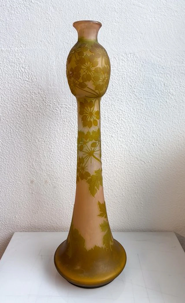 Emile Gallé - Vase - Glass - Art Nouveau - H. 57 cm