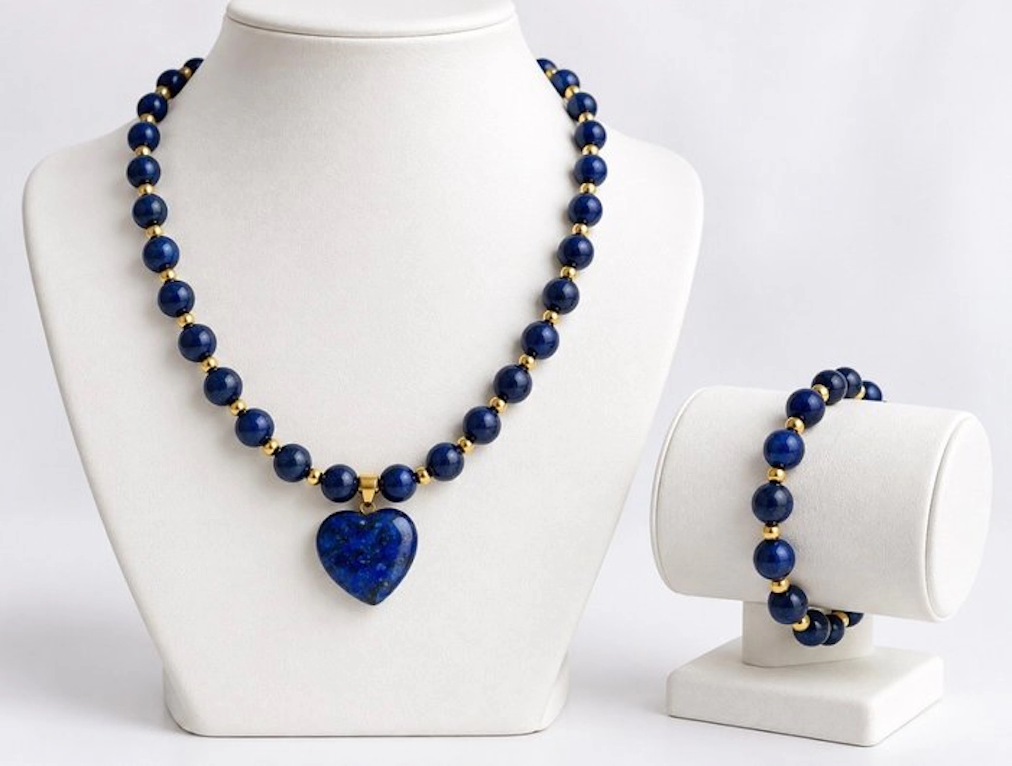 Distinguished Lapis Lazuli Jewellery Set – Necklace with...